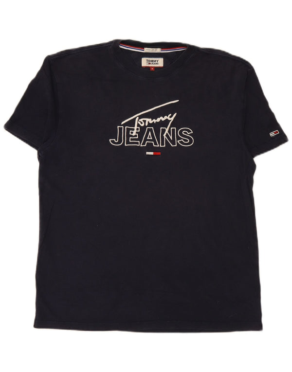 TOMMY HILFIGER T-shirt grafica da uomo con vestibilità regolare, piccola, in cotone blu navy