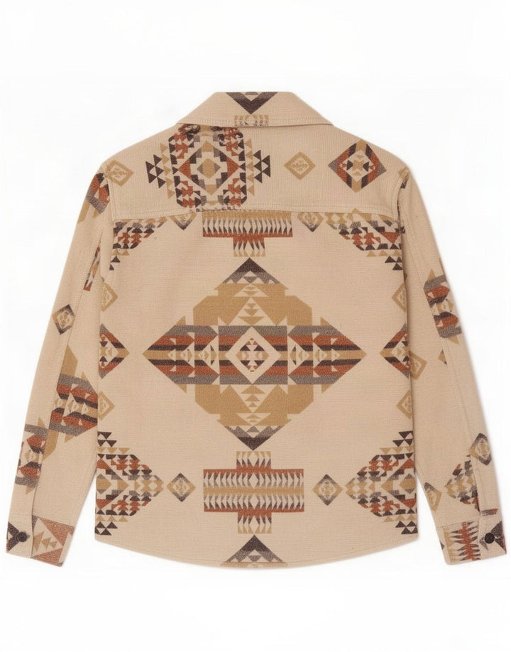 Camicia Zara da uomo piccola beige geometrica