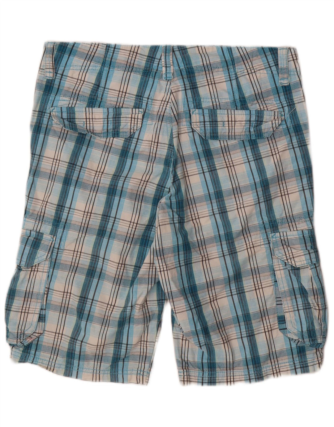 Pantaloncini cargo da uomo EDC W34 grandi quadri blu