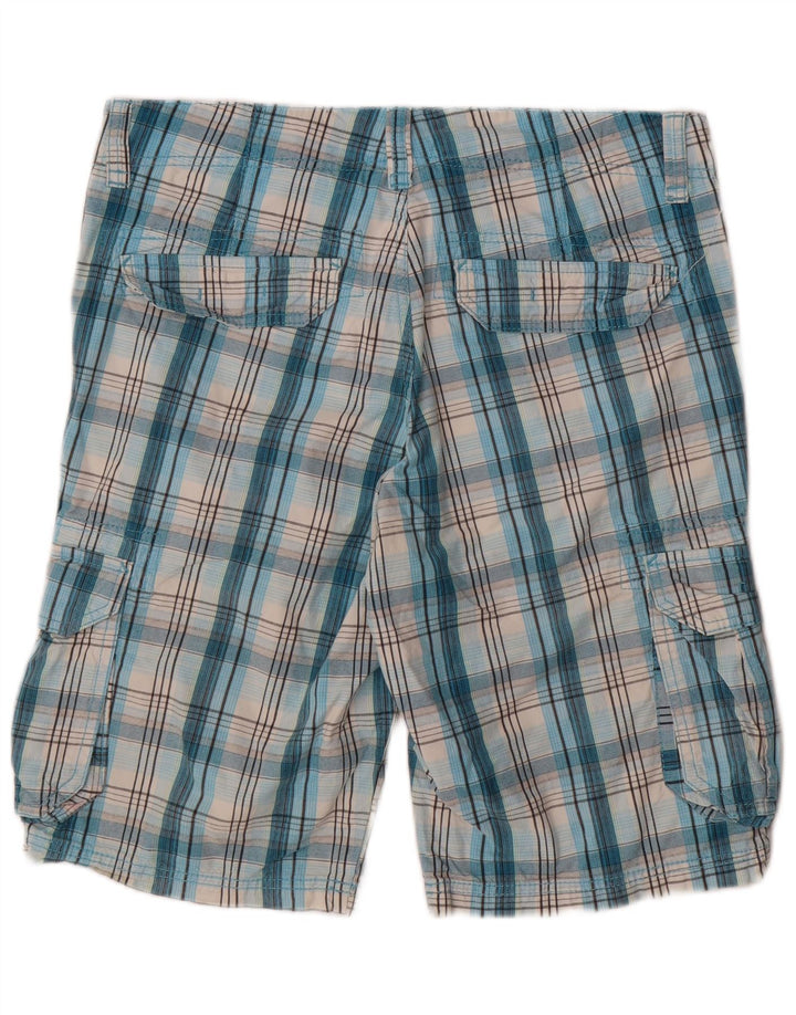 Pantaloncini cargo da uomo EDC W34 grandi quadri blu