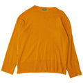 BENETTON Maglione girocollo oversize da donna UK 10 piccolo in lana gialla
