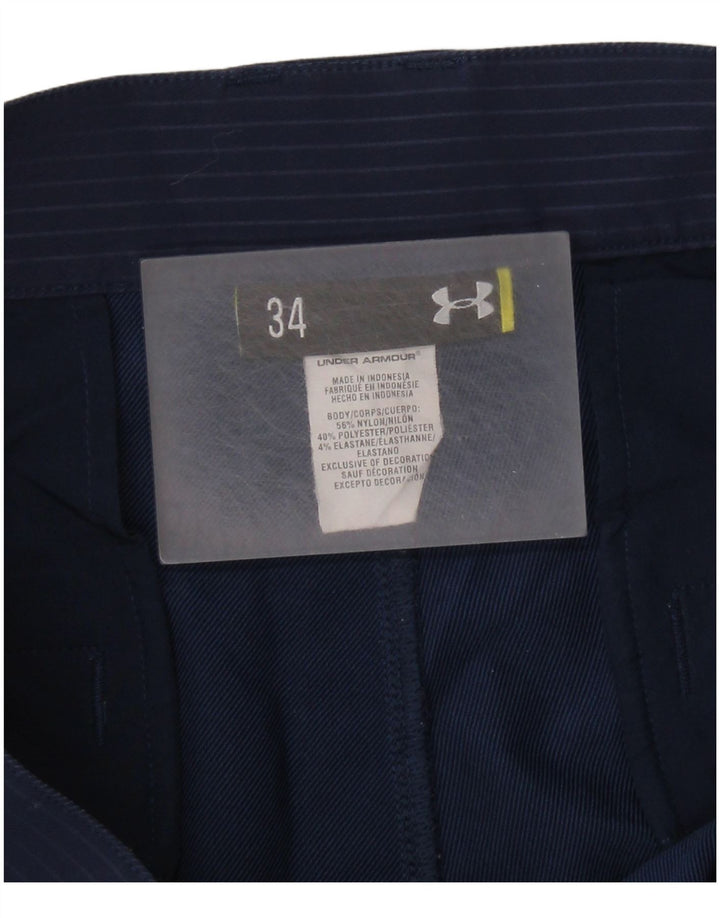 Pantaloncini chino da uomo UNDER ARMOUR W34 Large nylon gessato blu navy