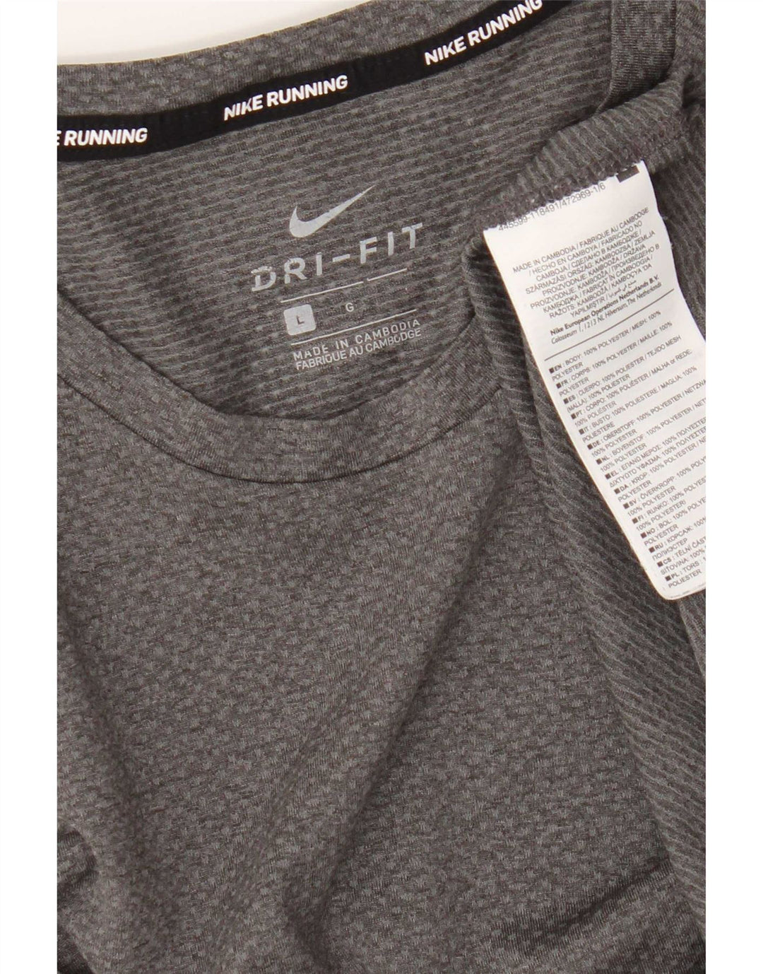 T-shirt Nike Dri Fit da uomo, grande, in poliestere grigio