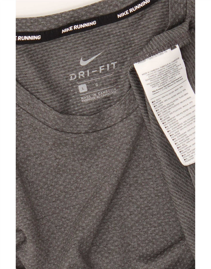 T-shirt Nike Dri Fit da uomo, grande, in poliestere grigio