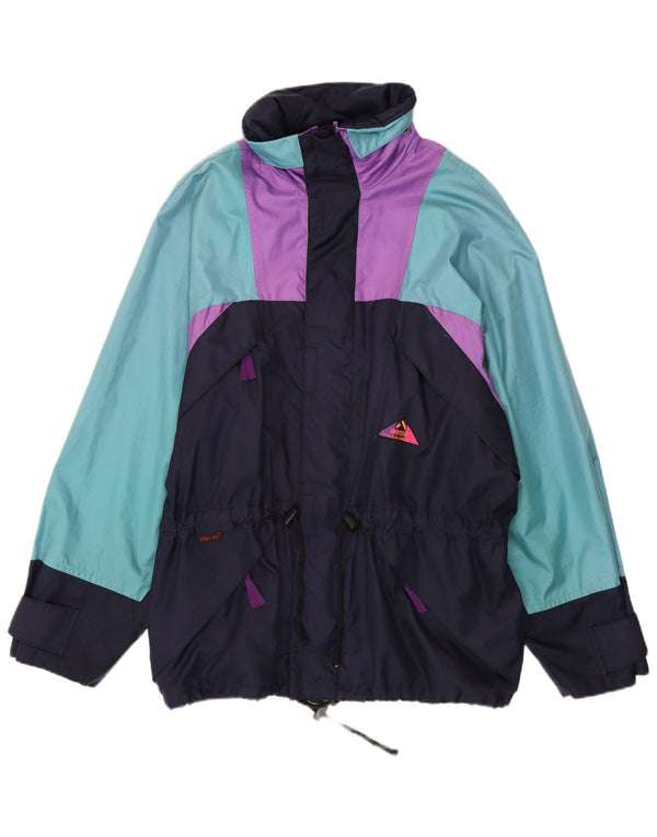 Giacca antipioggia da uomo Aesse UK 40 Large Blu Navy Colourblock in poliammide