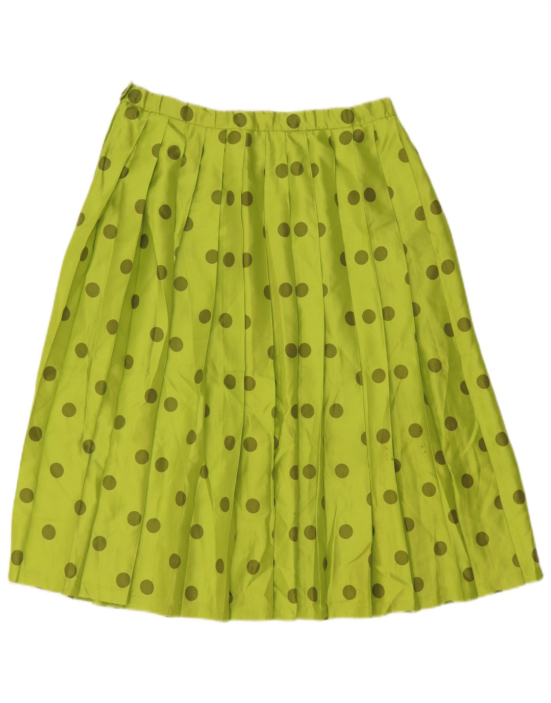 Gonna a pieghe da donna VINTAGE W30 a pois verde medio