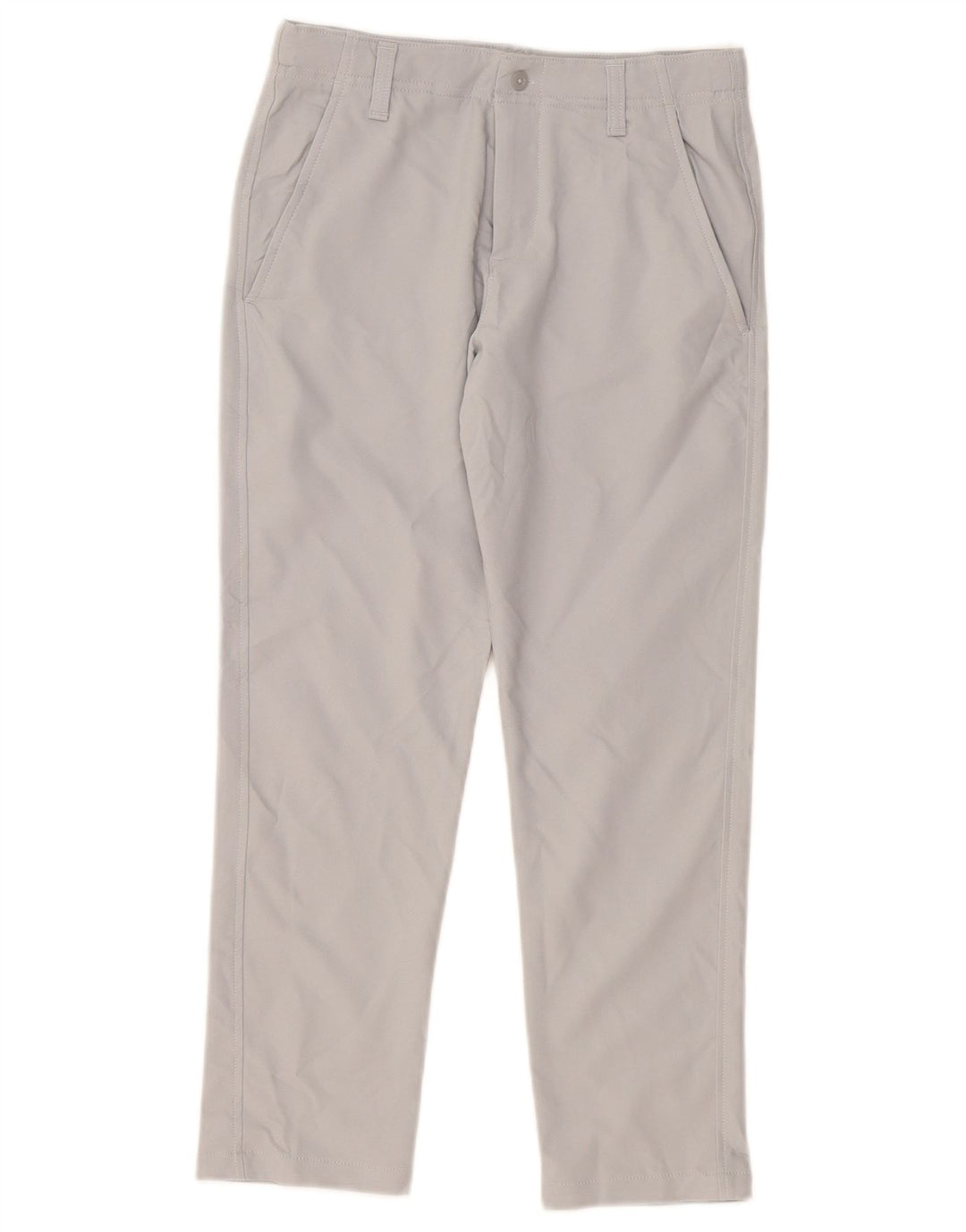 Under Armour Boys Straight Chino Trousers 9-10 Years W28 L24 Grey Polyester