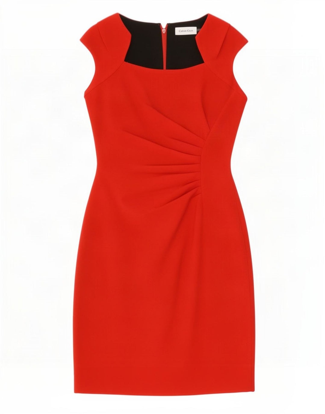 Abito tubino da donna Calvin Klein Jeans UK 8 piccolo poliestere rosso