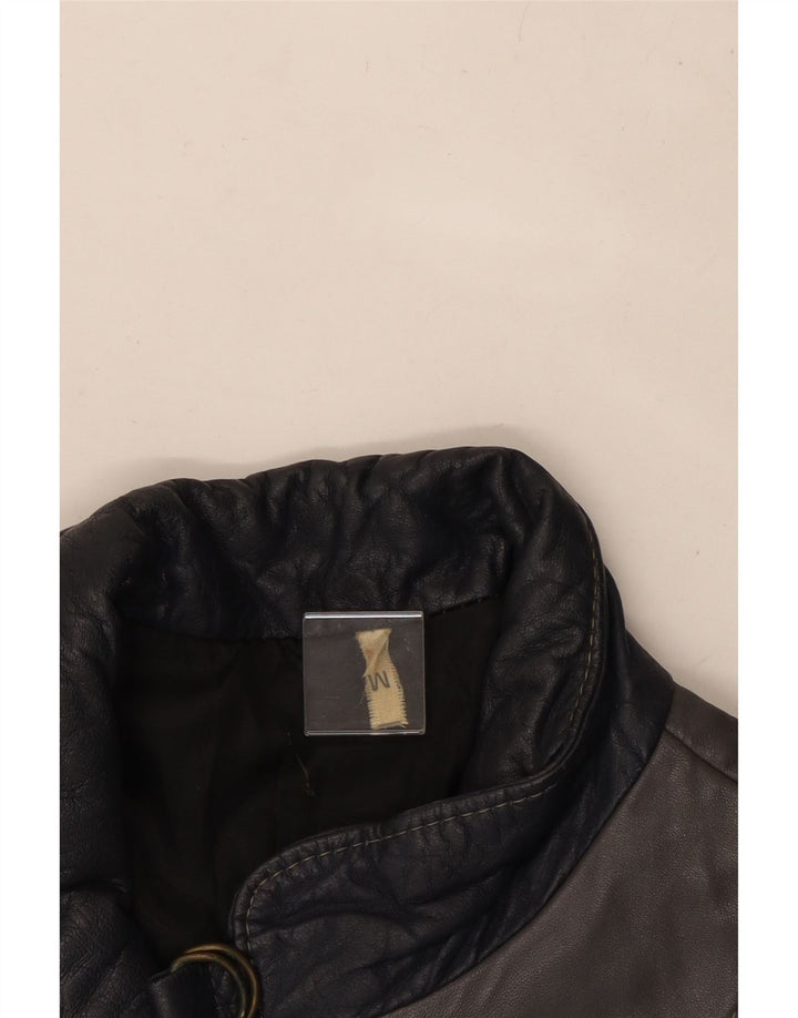 Giacca in pelle da donna VINTAGE UK 14 Colorblock grigio medio