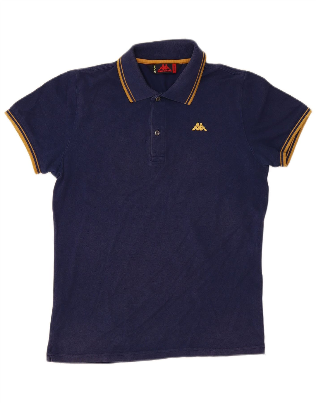 Polo Kappa Uomo Media Cotone Blu Navy
