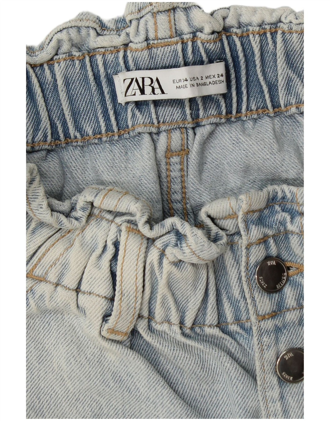 Pantaloncini di jeans da donna ZARA EU 34 2XS W24 Blu