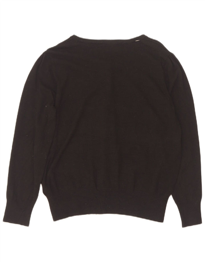 Maglione cardigan da donna Marks & Spencer UK 16 grande viscosa nera