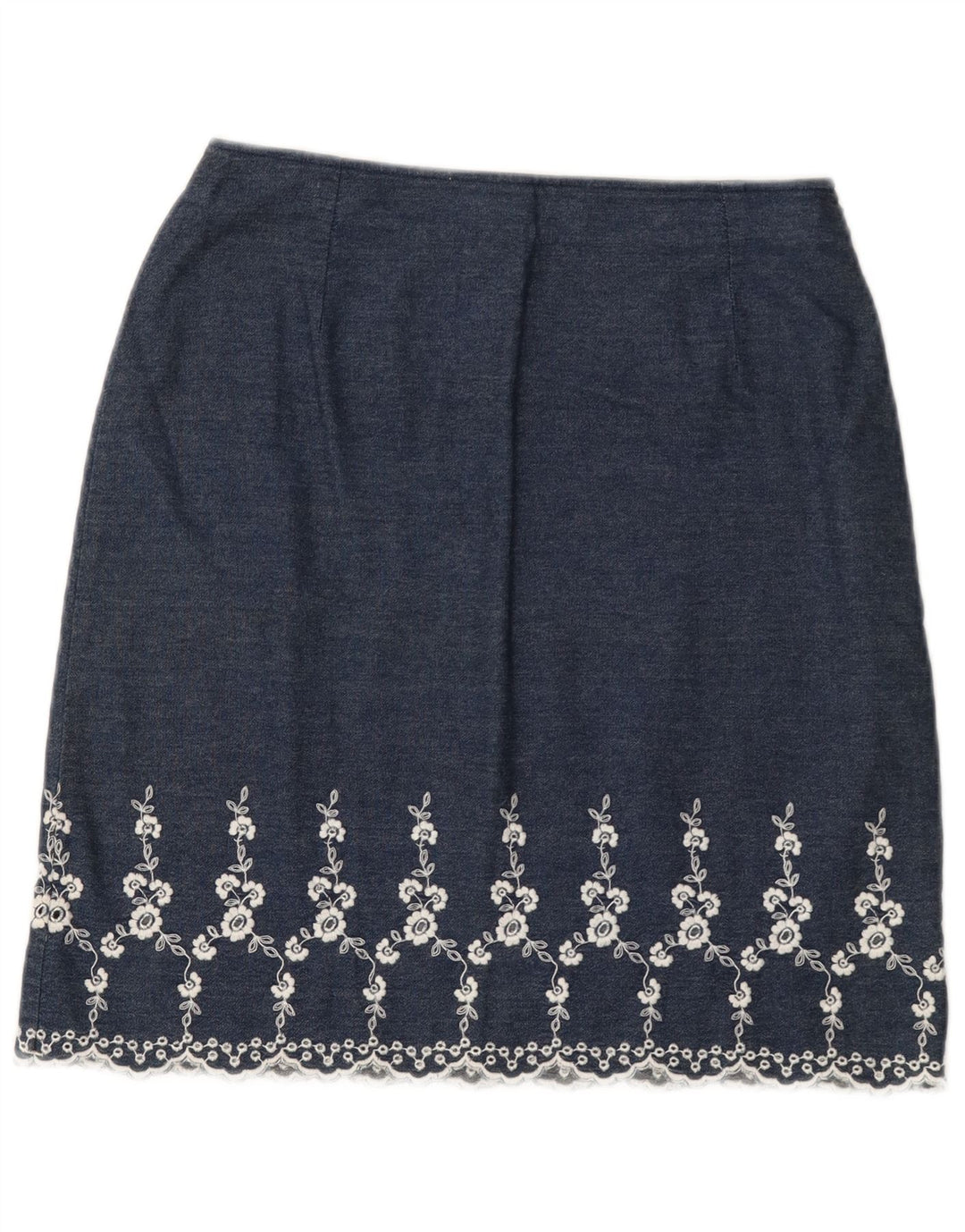 Gonna in denim da donna Marks & Spencer W28 medio blu navy floreale