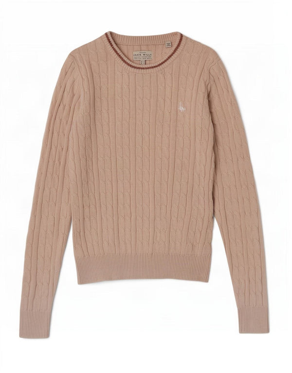 Maglione maglione con scollo a barca da donna Jack Wills UK 8 piccolo cotone beige