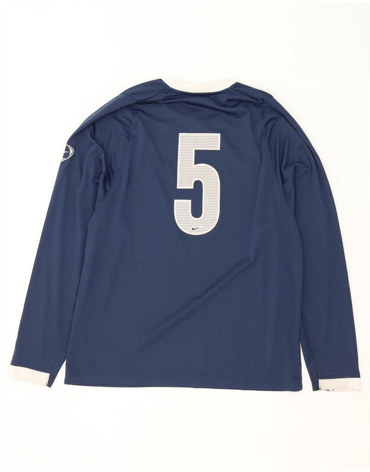 Nike Top grafico da uomo a maniche lunghe UK 39/41 Poliestere blu navy medio