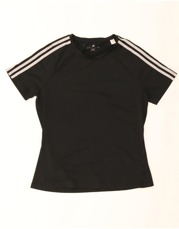 T-shirt Adidas Climalite da donna Top UK 16/18 Large Nero Poliestere