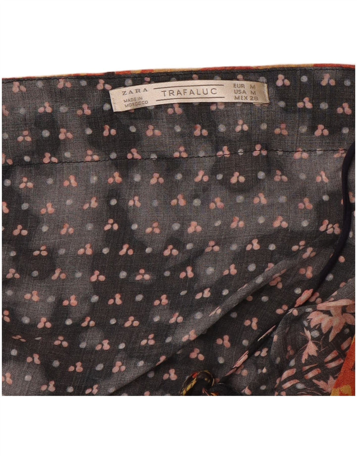 Abito caftano da donna Zara UK 12 medio nero floreale