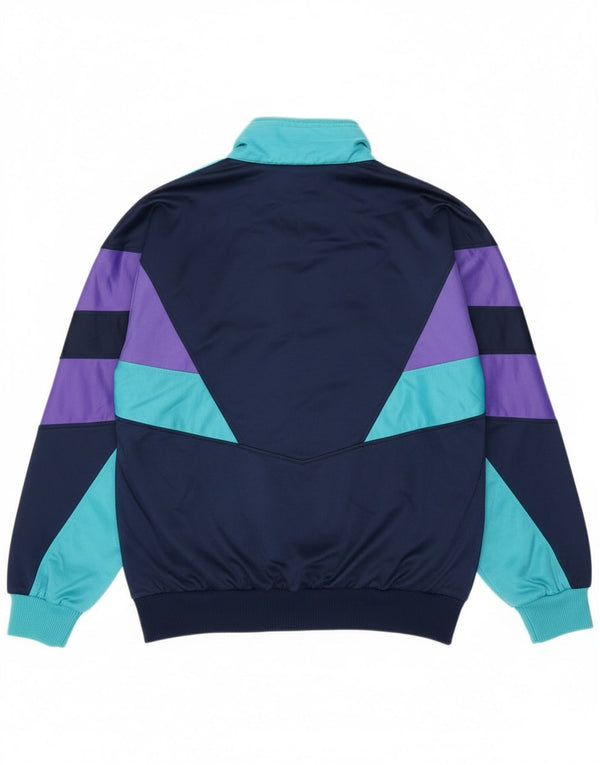 Leopard Mens Tracksuit Top Jacket UK 42/44 Large Navy Blue Colourblock