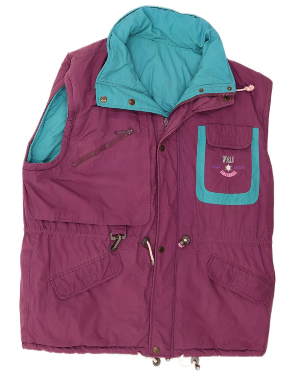 Gilet trapuntato reversibile con cappuccio da uomo di MC Kee UK 42 XL Purple Colourblock