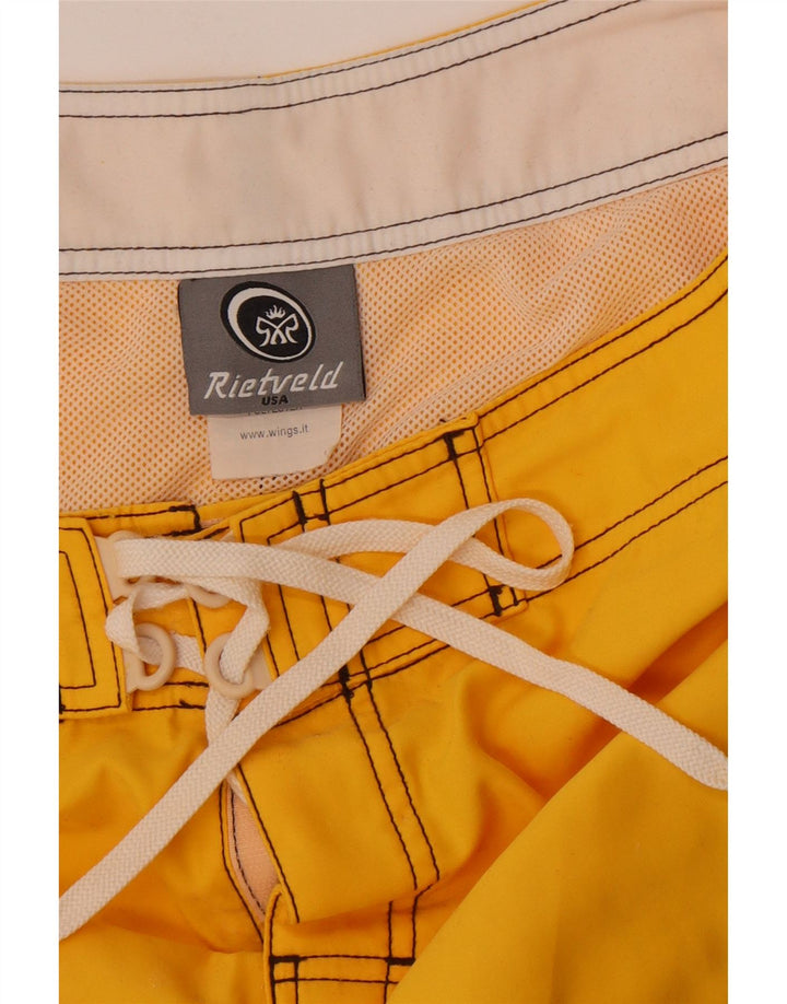 Pantaloncini da bagno grafici da uomo Rietveld grandi in poliestere giallo