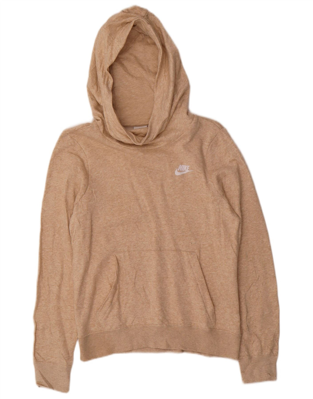 Felpa con cappuccio da donna NIKE UK 6 XS cotone screziato beige