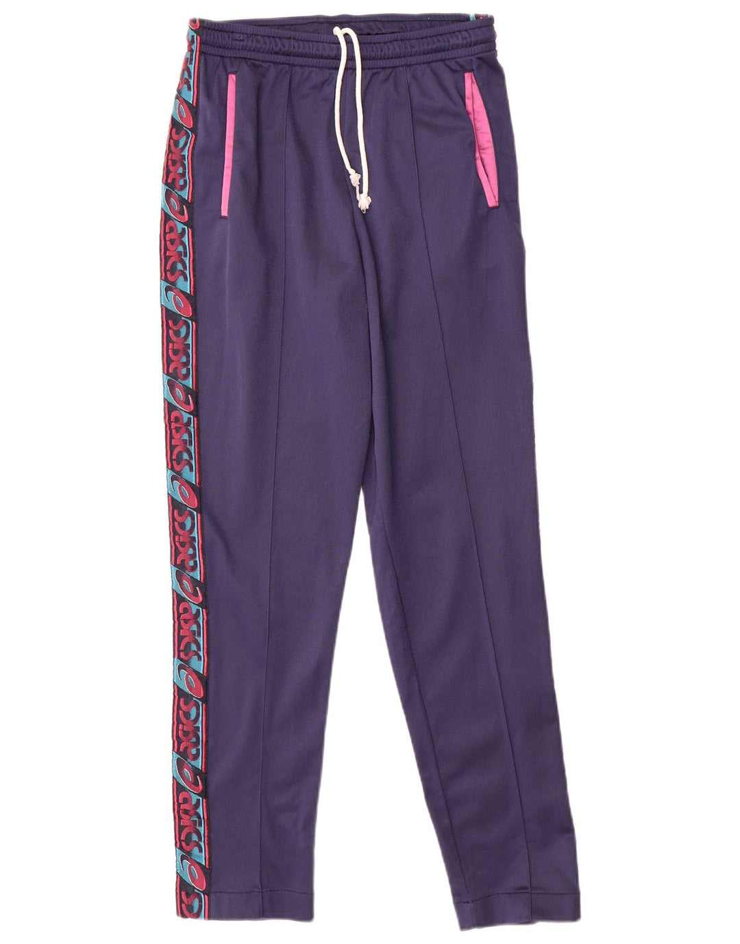 Pantaloni da tuta con grafica ASICS da donna IT 46 Large blu navy in poliammide