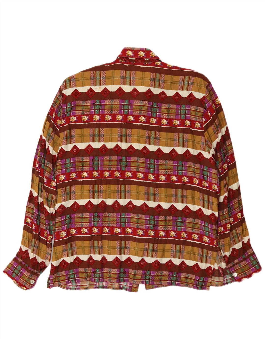 Camicia vintage da donna IT 46 Large multicolore geometrica
