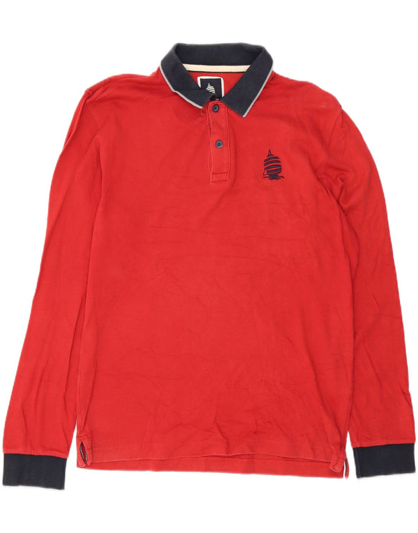 Polo da uomo a maniche lunghe Marina Yachting XL in cotone color block bordeaux