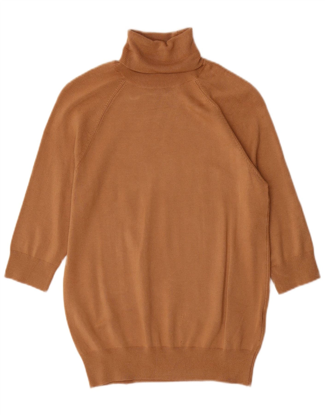 Maglione ZARA da donna con collo alto e collo lungo, UK 12, viscosa marrone medio