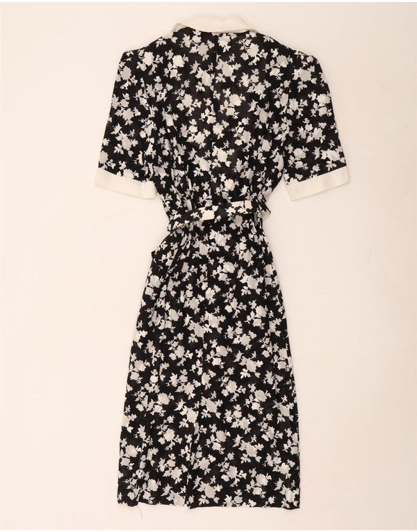 Abito chemisier a maniche corte da donna Janina Schreck EU 38 medio nero floreale