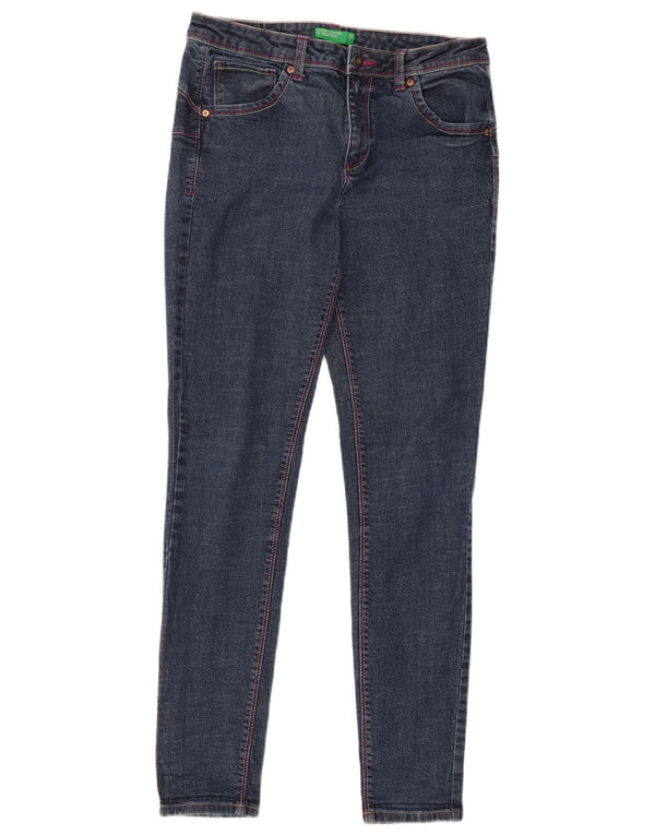 Jeans skinny da donna Benetton W31 L30 cotone blu navy