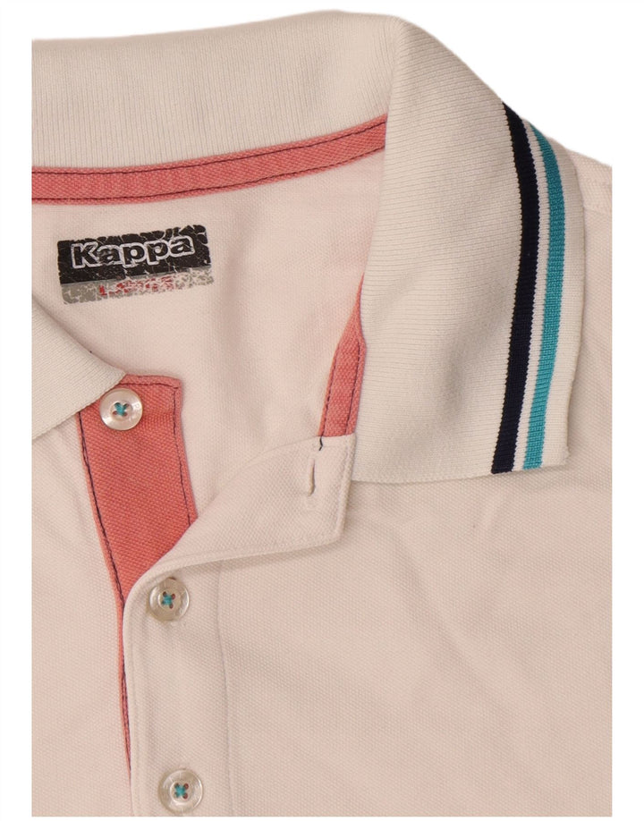 Polo Kappa Uomo Large Bianca In Cotone