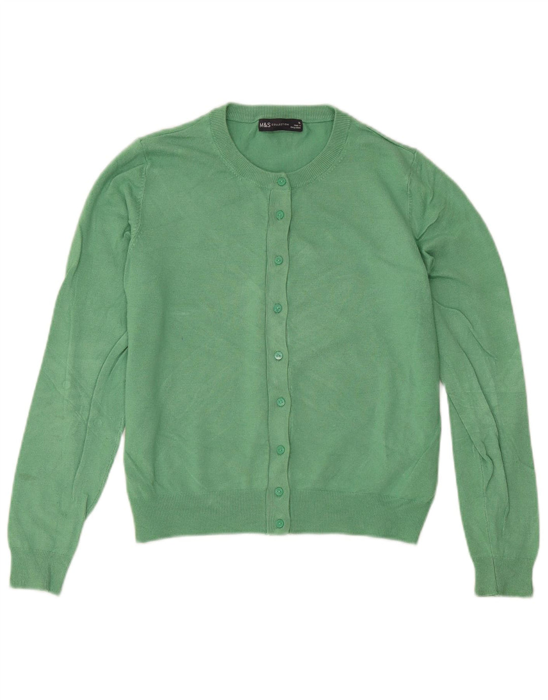 Maglione cardigan da donna Marks & Spencer UK 16 grande viscosa verde