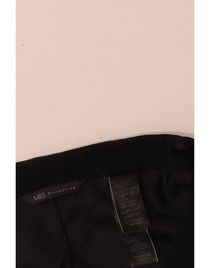 Gonna a tubino da donna Marks & Spencer UK 14 Large W32 poliestere blu navy