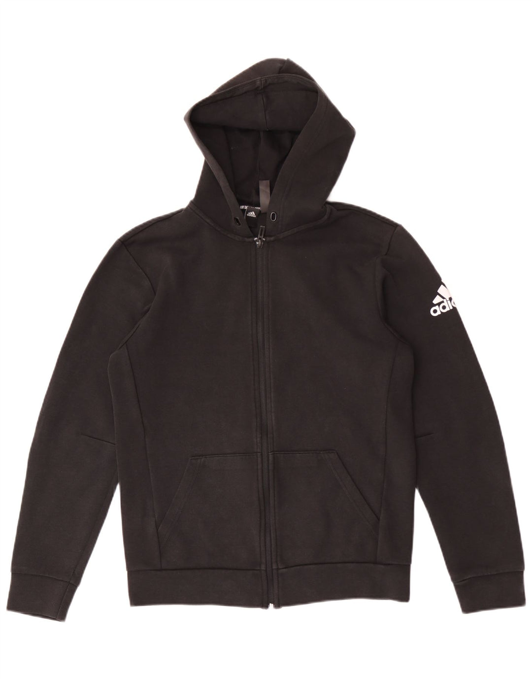 Maglione con cappuccio e zip Adidas da uomo piccolo in cotone nero