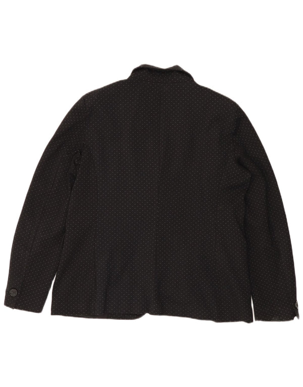 Giacca Blazer 1 Bottone Donna TRUSSARDI JEANS IT 44 Media Nera Maculata