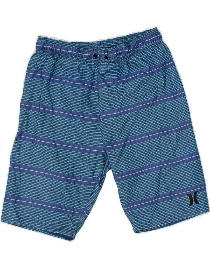 HURLEY Mens Swimming Shorts Medium  Blue Striped Polyester Vintage Hurley and Second-Hand Hurley from Messina Hembry 