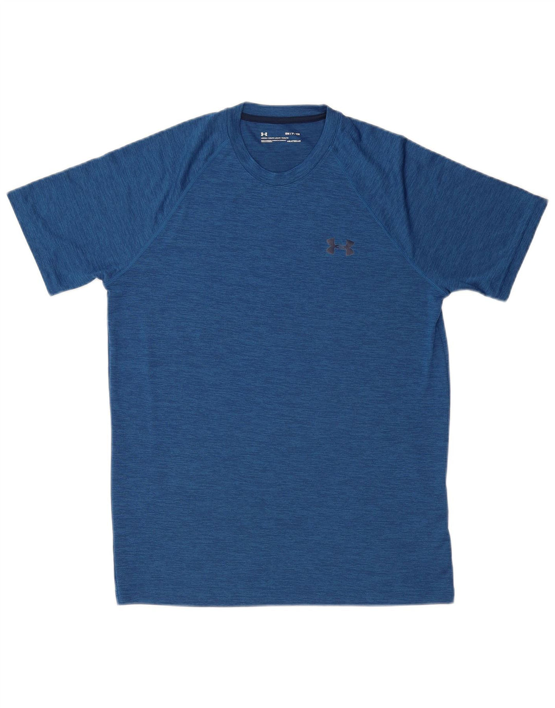 T-shirt Heat Gear da uomo UNDER ARMOUR Top in poliestere chiazzato blu piccolo