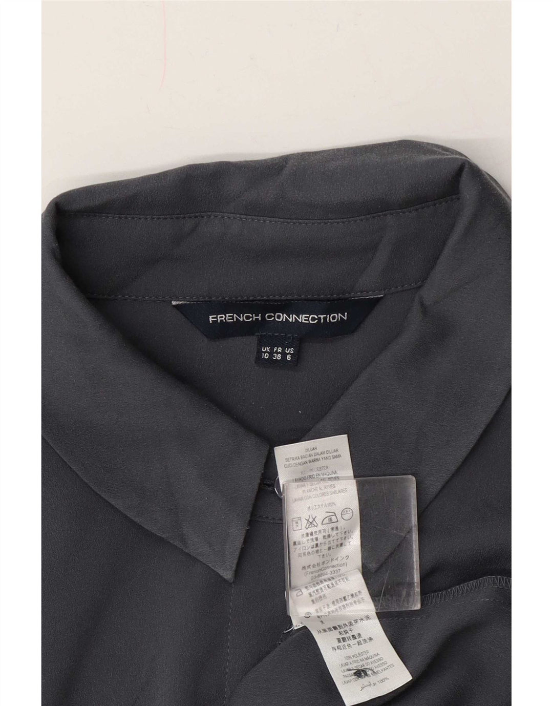 Abito chemisier oversize da donna French Connection UK 10 piccolo poliestere grigio