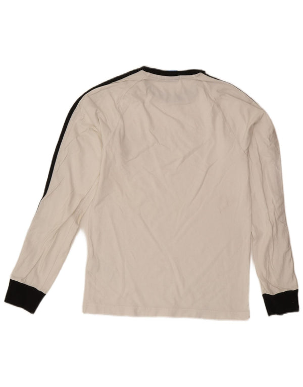 Maglietta grafica da uomo Adidas a maniche lunghe XS in cotone bianco