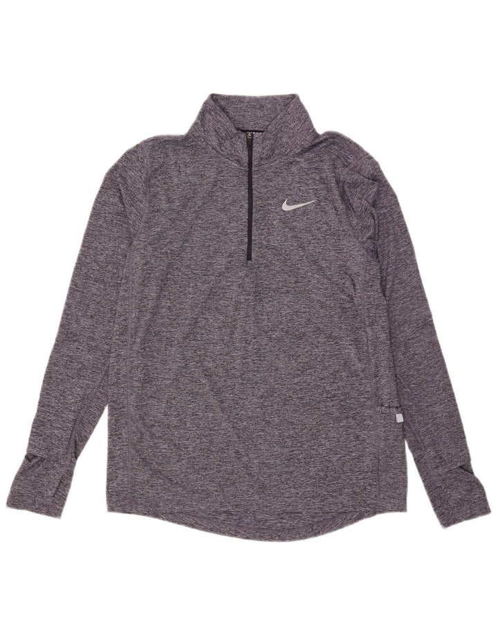 Top della tuta pullover da donna Nike Dri Fit UK 10 piccolo grigio chiazzato