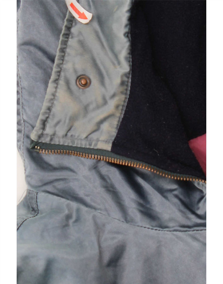 Giacca a vento oversize con cappuccio da donna vintage IT 44 blu medio