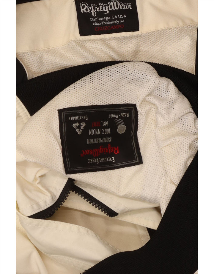 Giacca antipioggia bomber da uomo Refrigiwear UK 36 Small nylon color block bianco