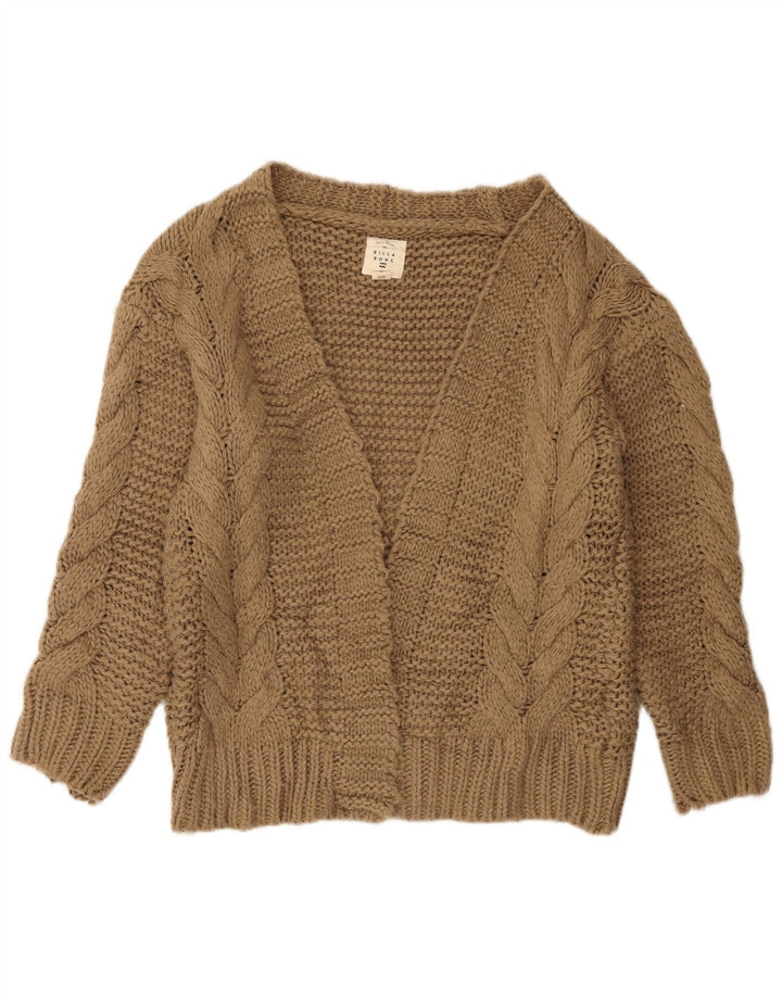Maglione cardigan aperto oversize da donna Billabong UK 10 piccolo acrilico marrone