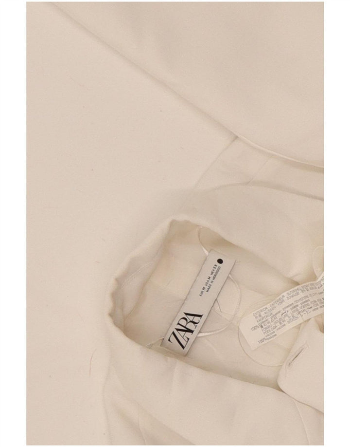 Giacca blazer doppiopetto da donna Zara UK 14 poliestere bianco medio