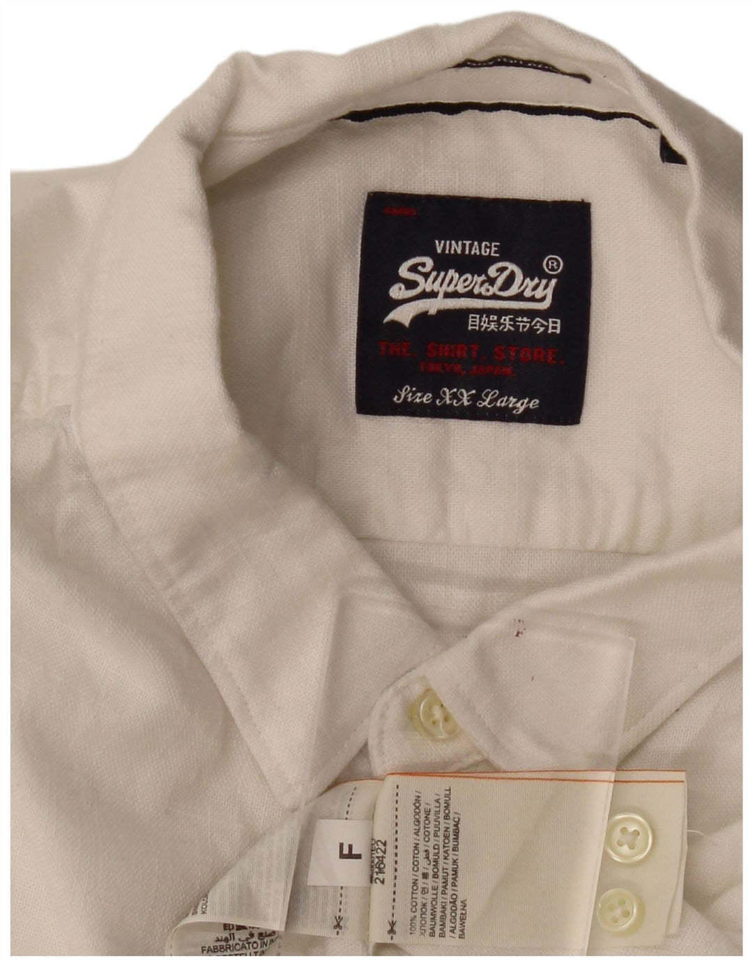 Camicia da uomo Superdry 2XL cotone bianco
