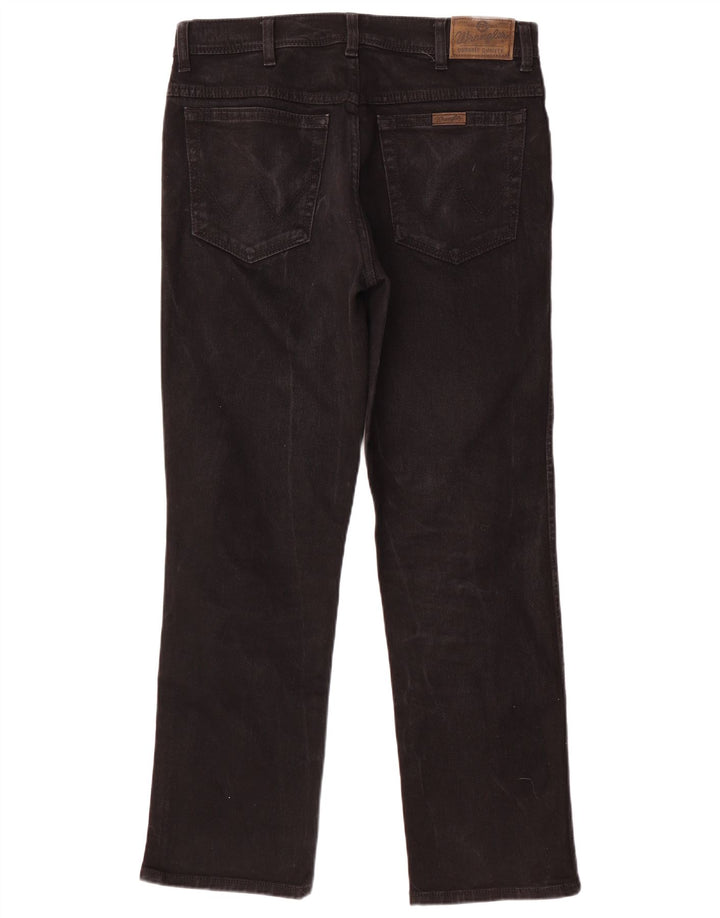 Jeans dritti da uomo Wrangler vestibilità regolare W34 L30 cotone nero