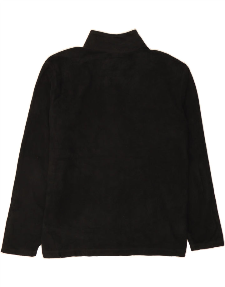 EDDIE BAUER Mens Zip Neck Fleece Jumper XL Black Polyester Vintage Eddie Bauer and Second-Hand Eddie Bauer from Messina Hembry 