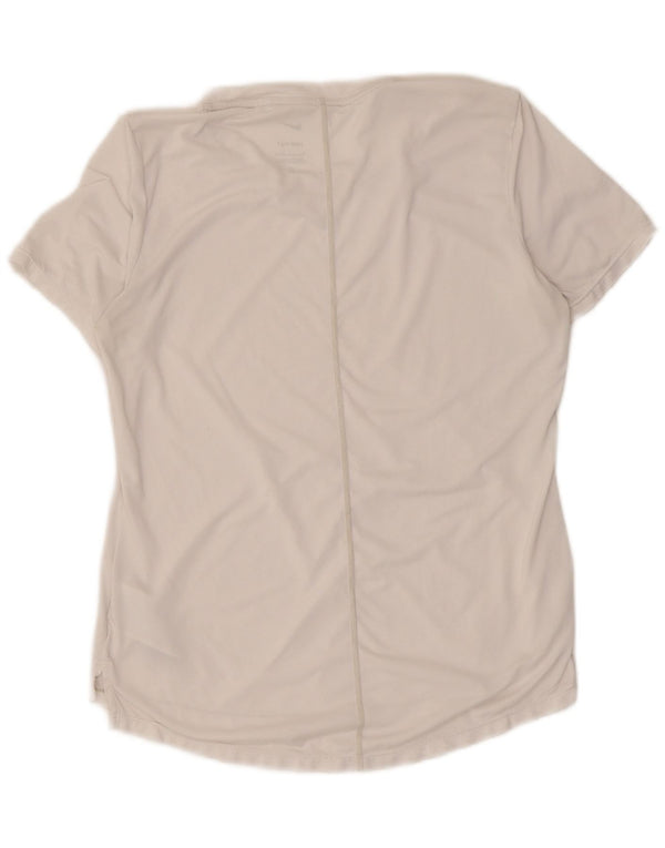 T-shirt Nike Dri Fit da donna, taglia UK 10, piccola, bianca, in poliestere
