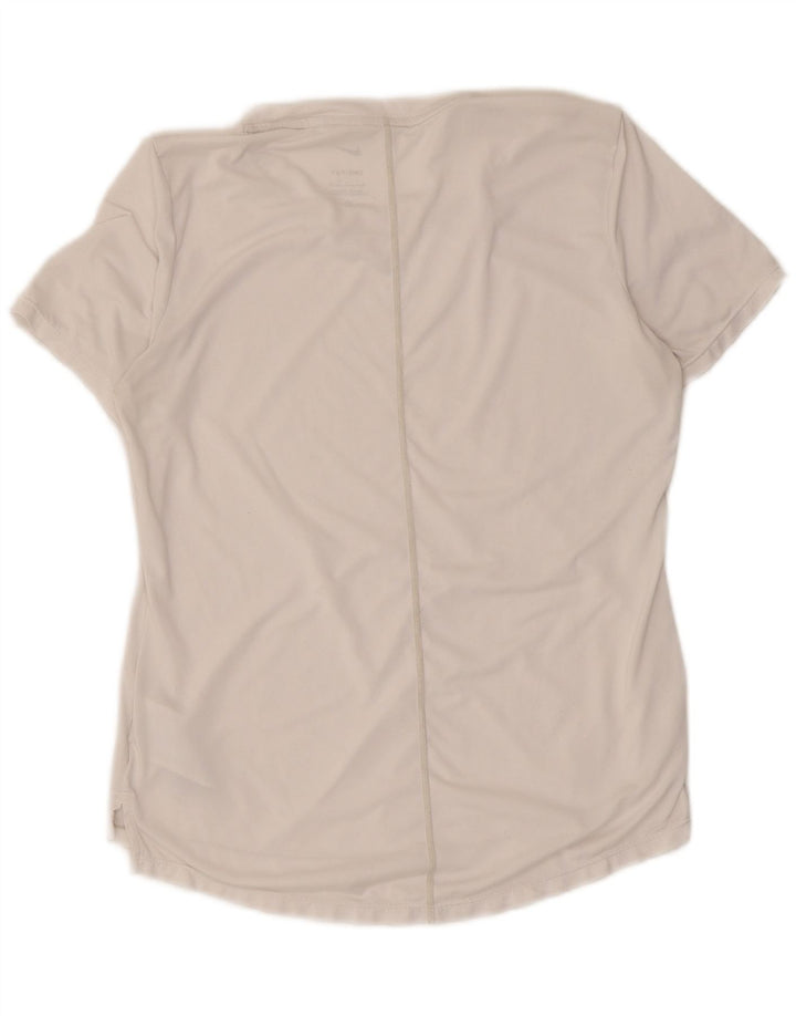 T-shirt Nike Dri Fit da donna, taglia UK 10, piccola, bianca, in poliestere